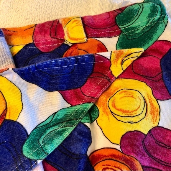 Vintage 90s Skirt Multicolor Hat Print Wrap with Tie Evan Picone Y2K size Large - Picture 14 of 16